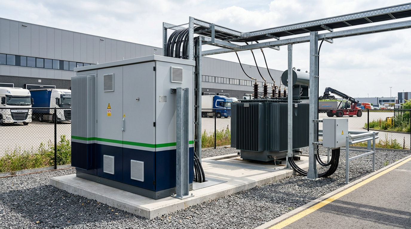 Elektriciteitscabine en transformator