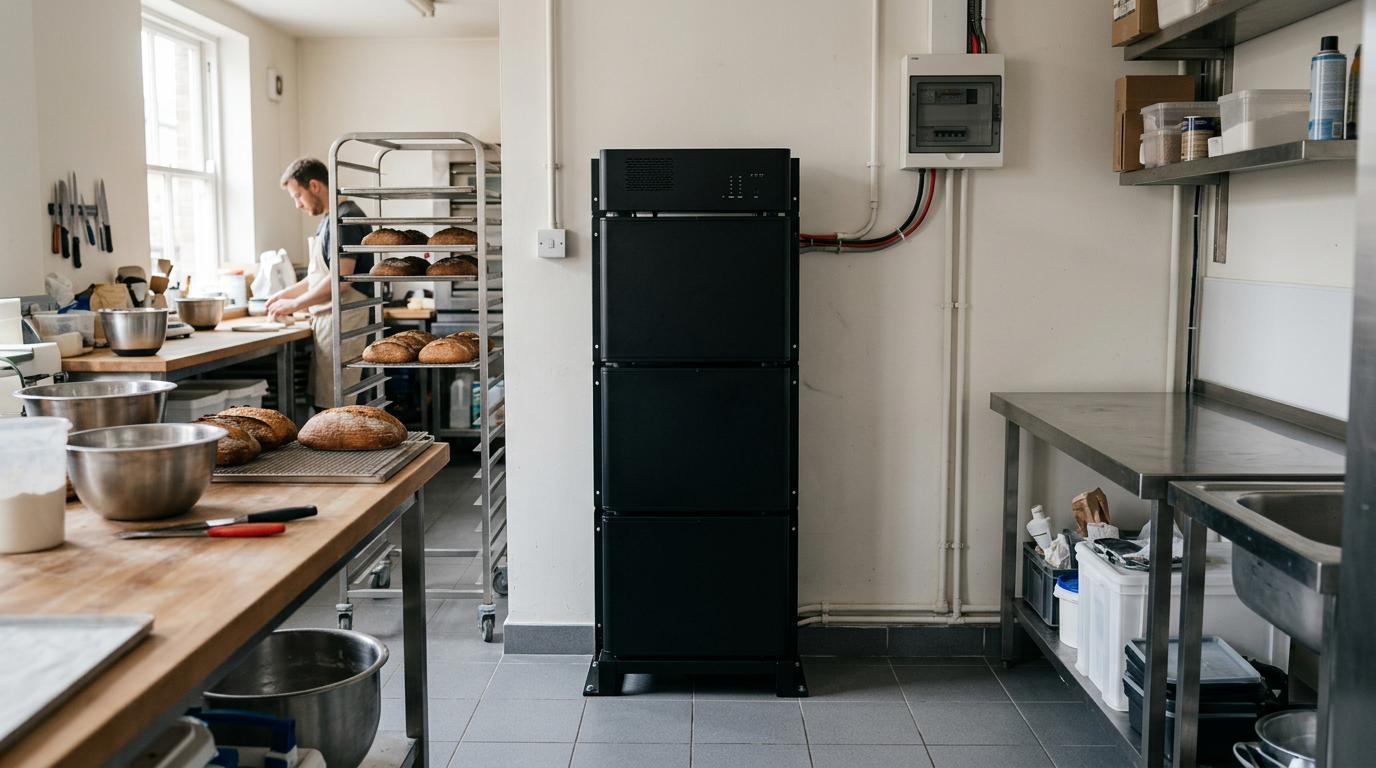 Stapelbare batterijen in bakkerij